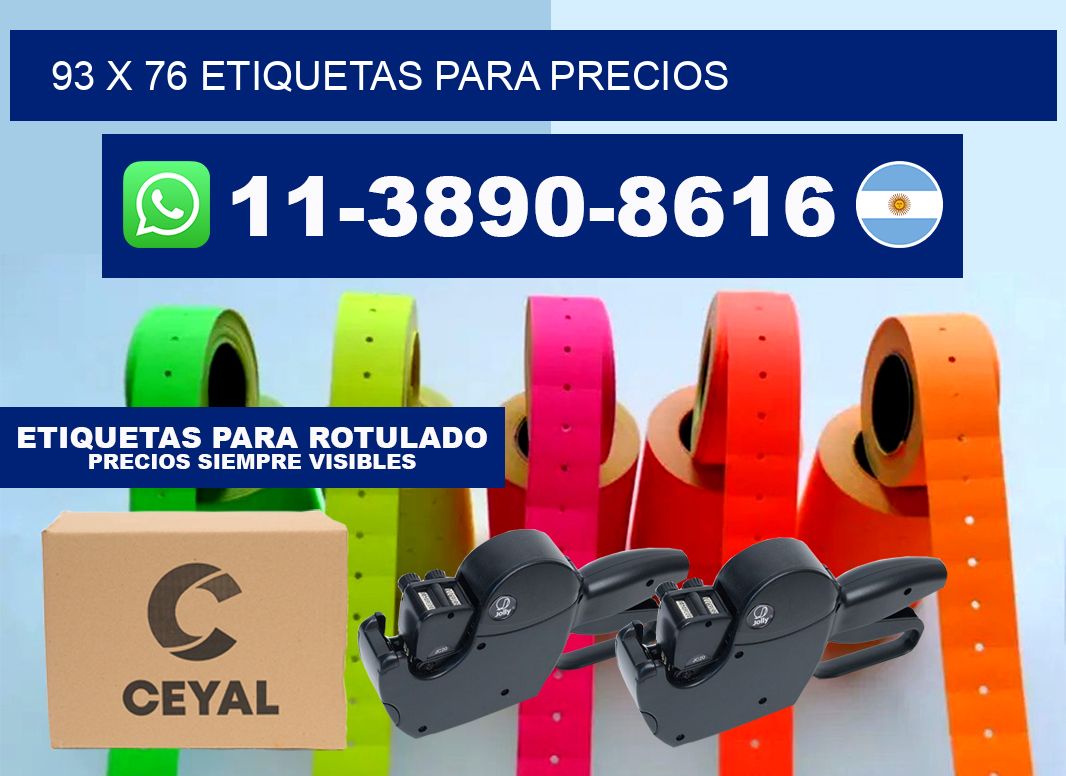 93 x 76 etiquetas para precios