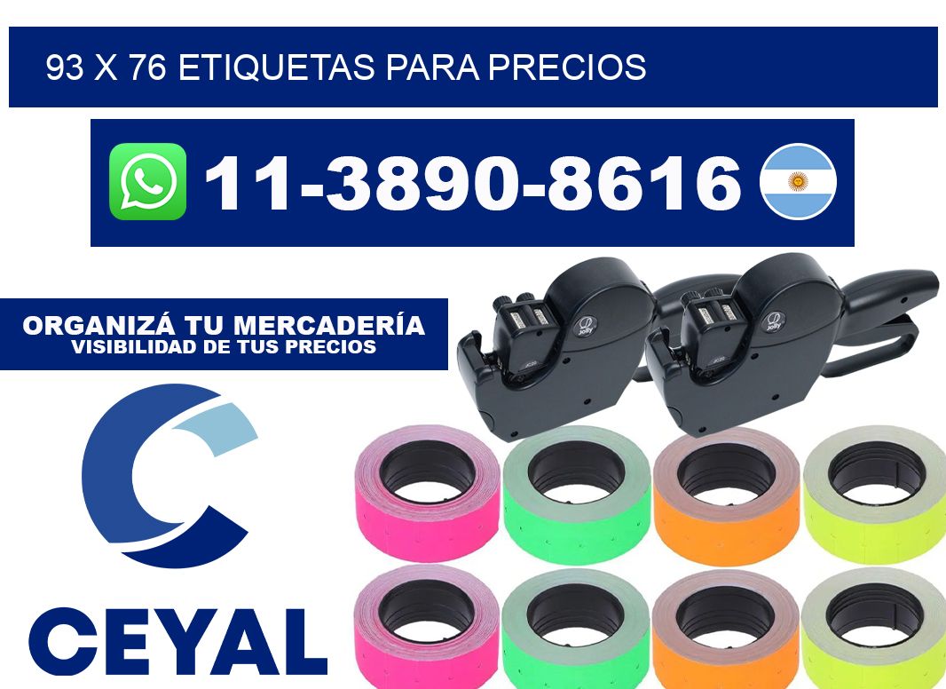 93 x 76 etiquetas para precios