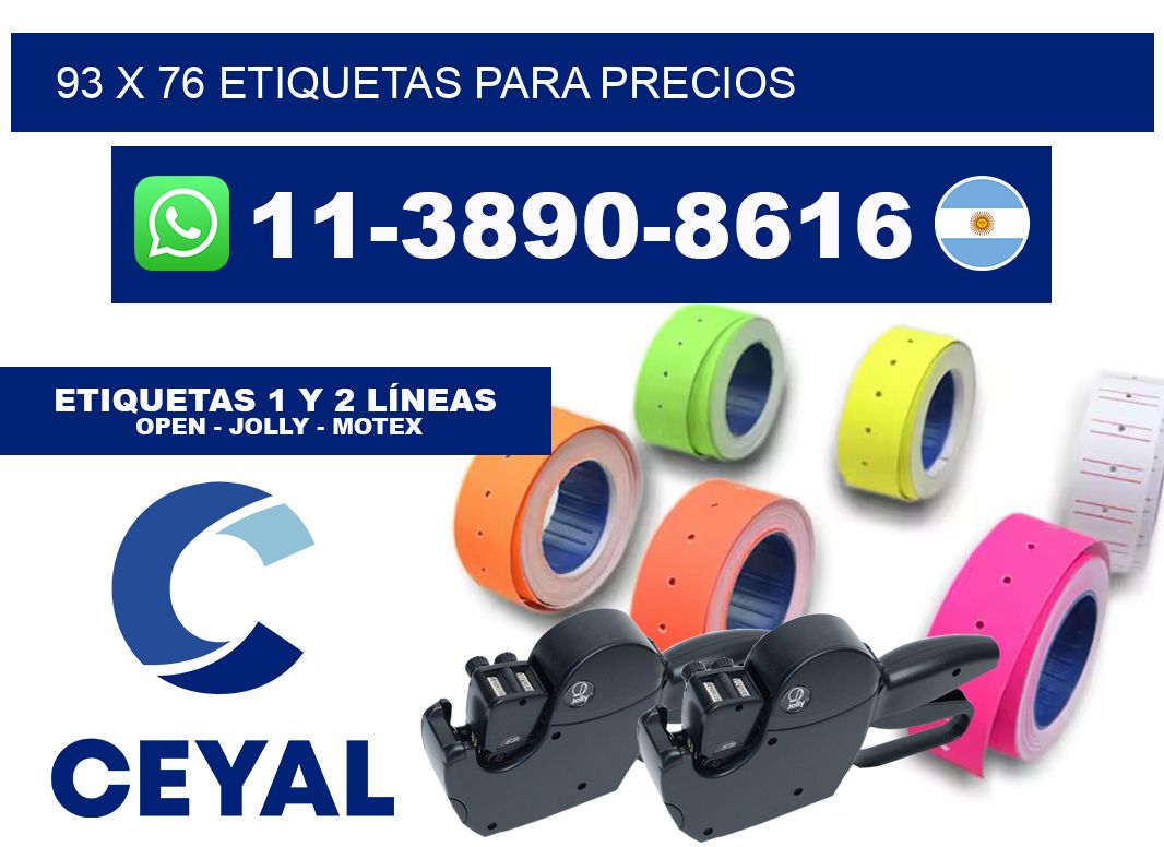 93 x 76 etiquetas para precios