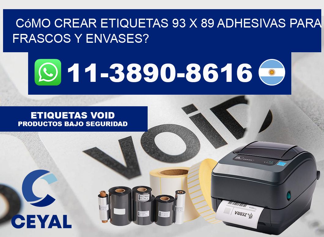 Cómo crear etiquetas 93 x 89 adhesivas para frascos y envases?
