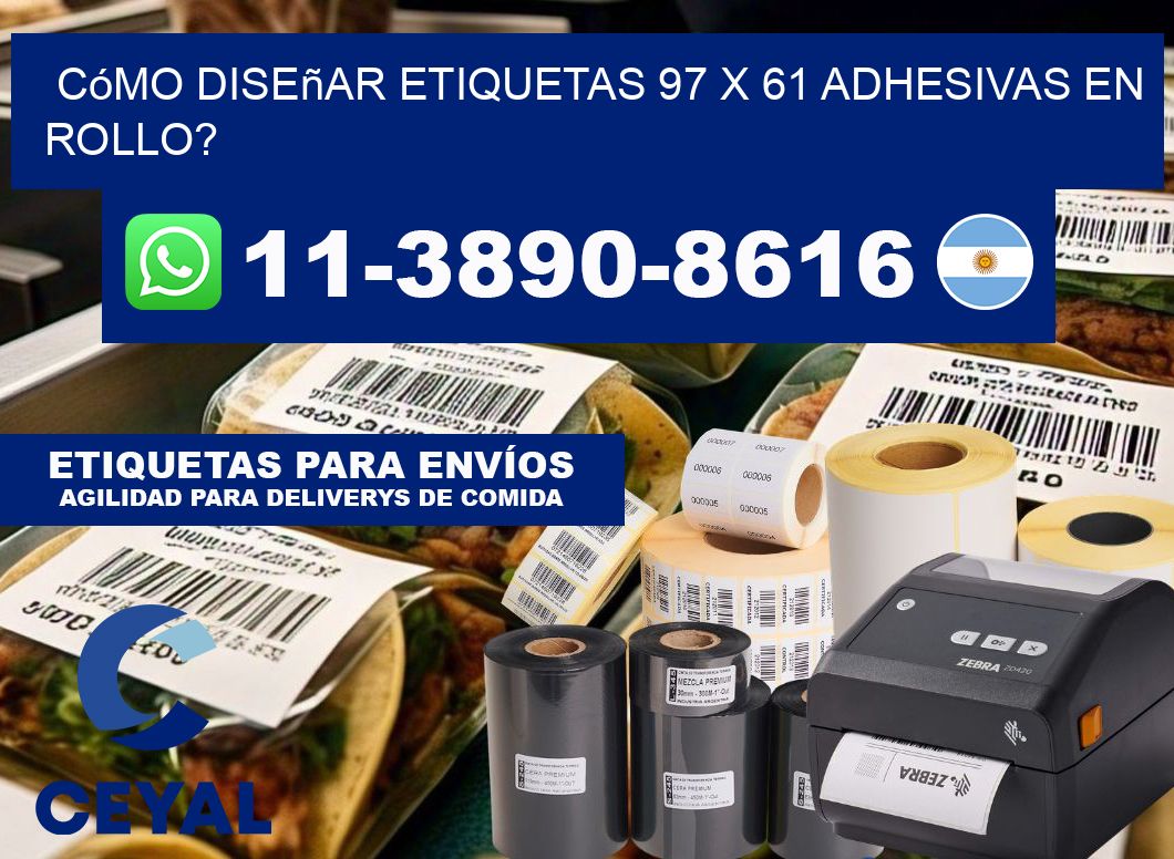 Cómo diseñar etiquetas 97 x 61 adhesivas en rollo?