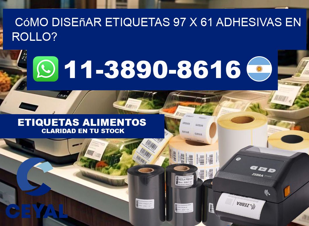Cómo diseñar etiquetas 97 x 61 adhesivas en rollo?