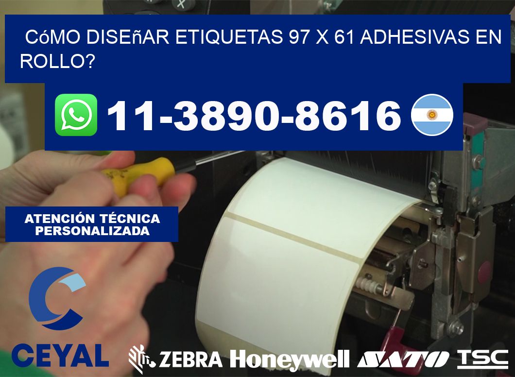 Cómo diseñar etiquetas 97 x 61 adhesivas en rollo?