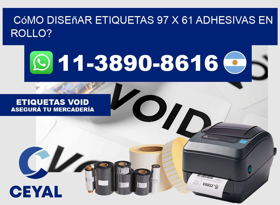 Cómo diseñar etiquetas 97 x 61 adhesivas en rollo?