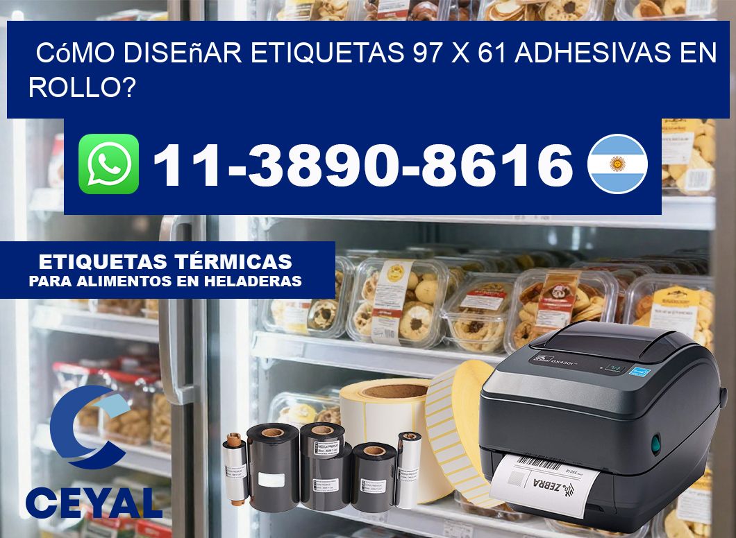 Cómo diseñar etiquetas 97 x 61 adhesivas en rollo?