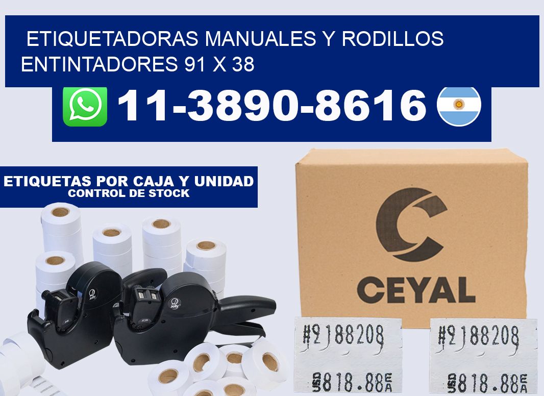 Etiquetadoras manuales y rodillos entintadores 91 x 38