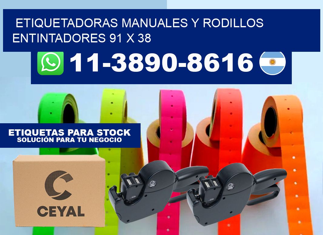 Etiquetadoras manuales y rodillos entintadores 91 x 38