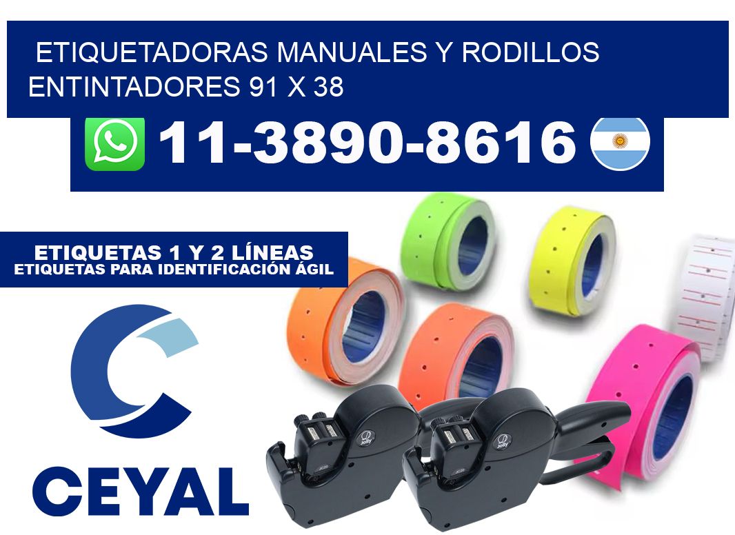 Etiquetadoras manuales y rodillos entintadores 91 x 38