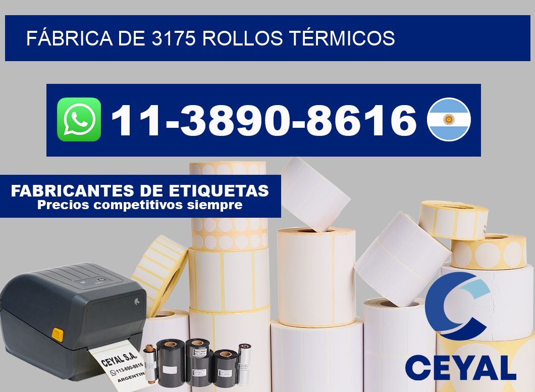 FÁBRICA DE 3175 ROLLOS TÉRMICOS