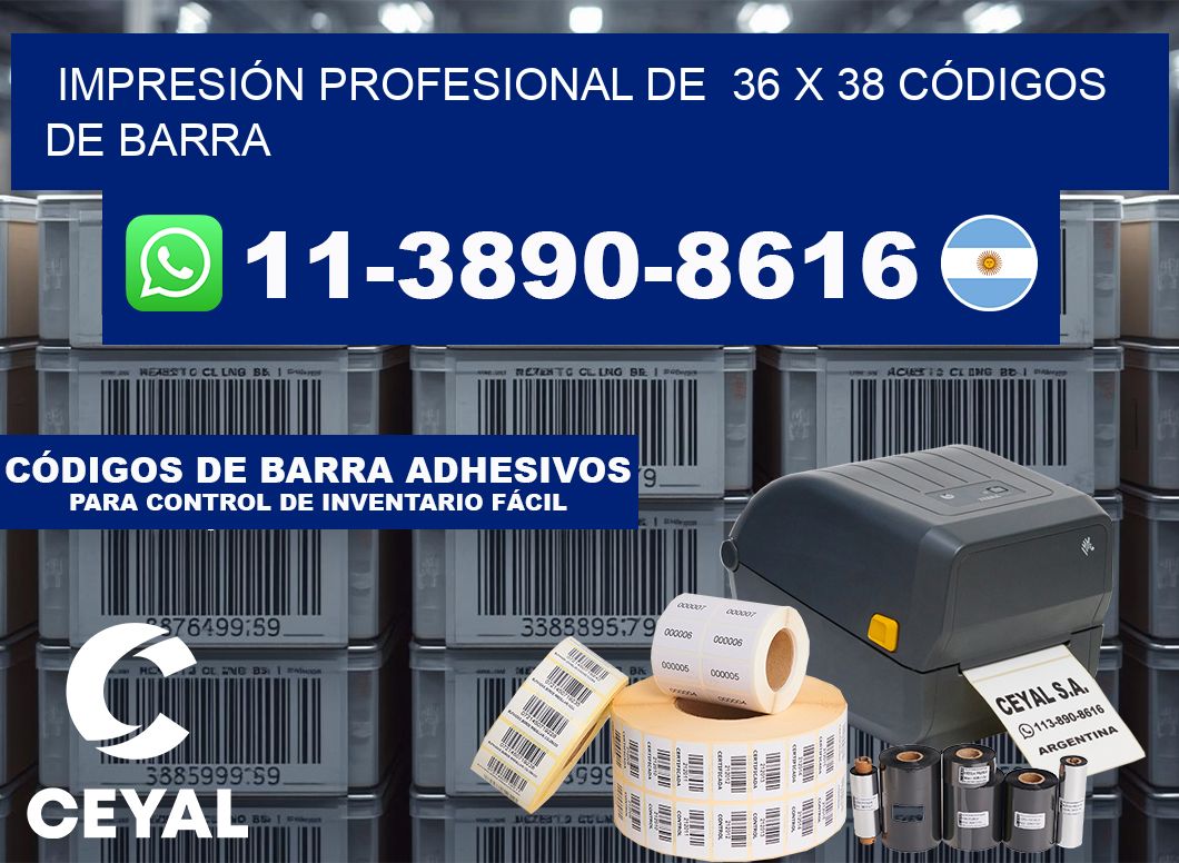 IMPRESIÓN PROFESIONAL DE  36 x 38 CÓDIGOS DE BARRA