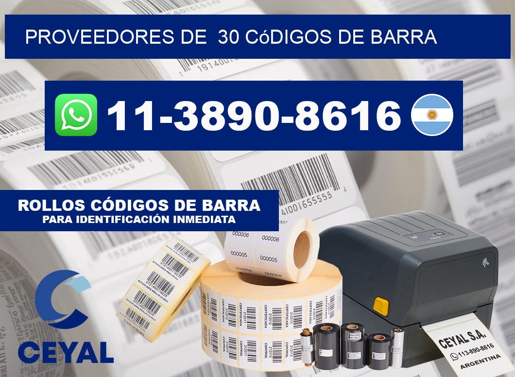 Proveedores de 30 códigos de barra
