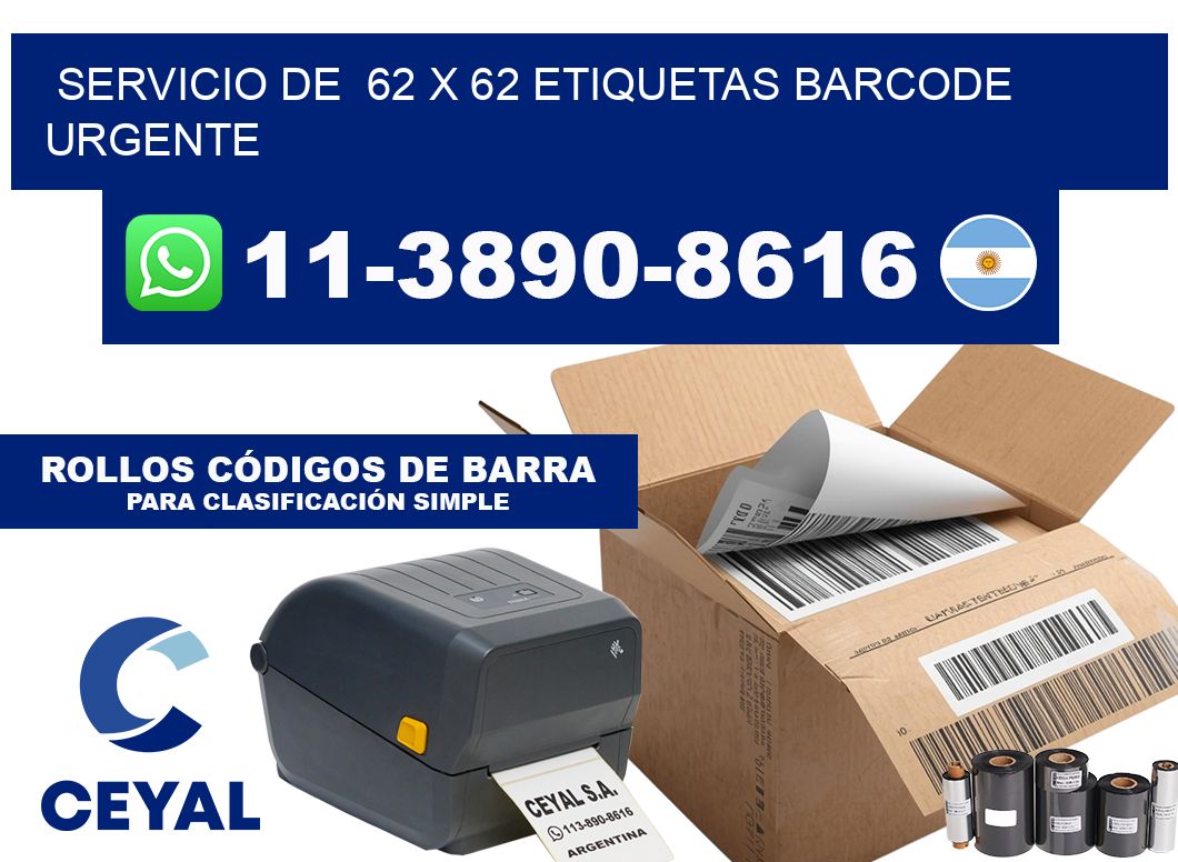 SERVICIO DE  62 x 62 ETIQUETAS BARCODE URGENTE