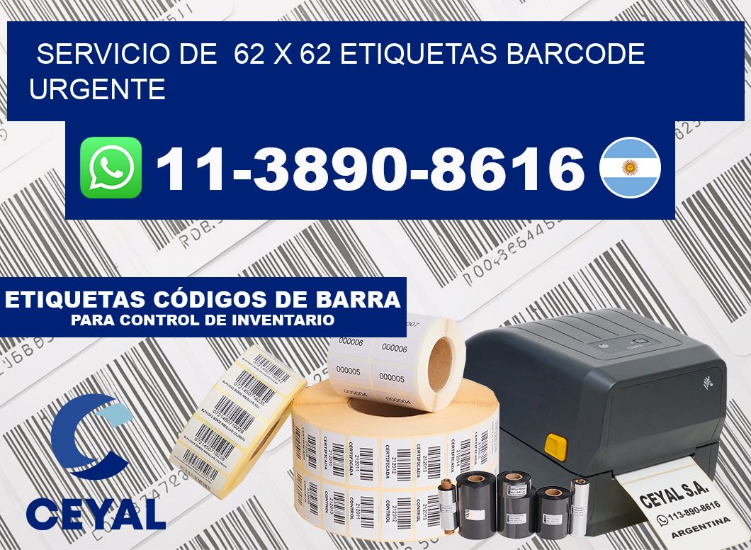 SERVICIO DE  62 x 62 ETIQUETAS BARCODE URGENTE