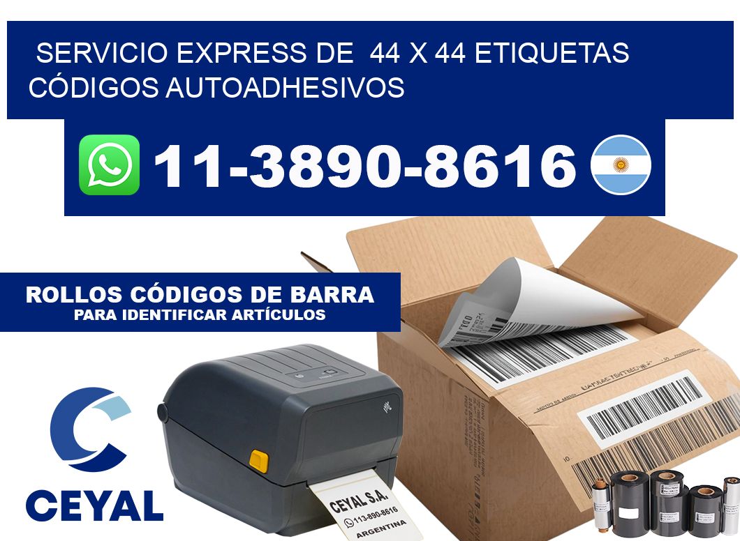SERVICIO EXPRESS DE  44 x 44 ETIQUETAS CÓDIGOS AUTOADHESIVOS