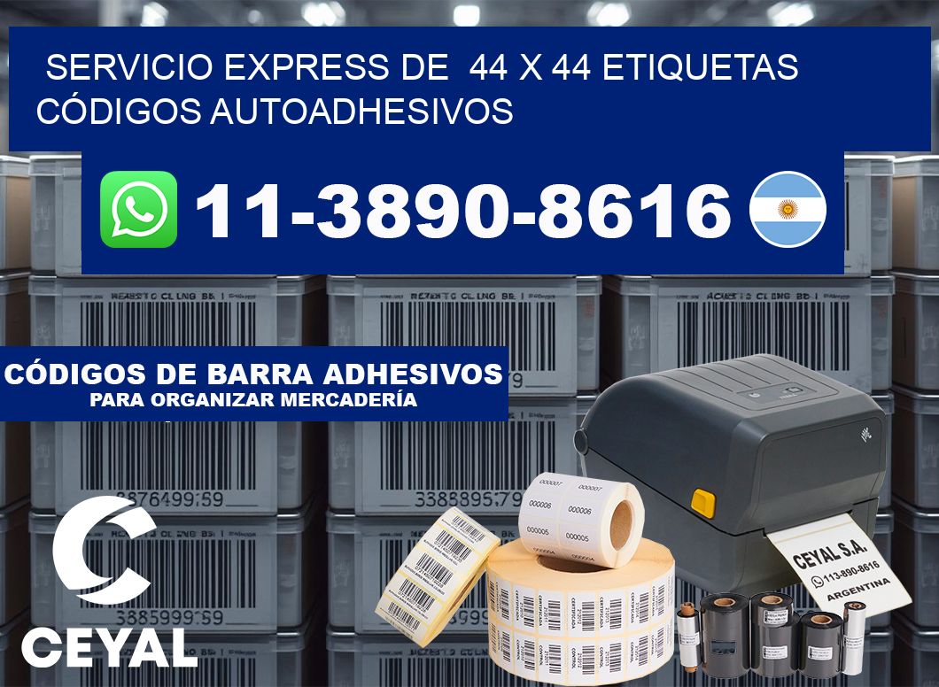 SERVICIO EXPRESS DE  44 x 44 ETIQUETAS CÓDIGOS AUTOADHESIVOS