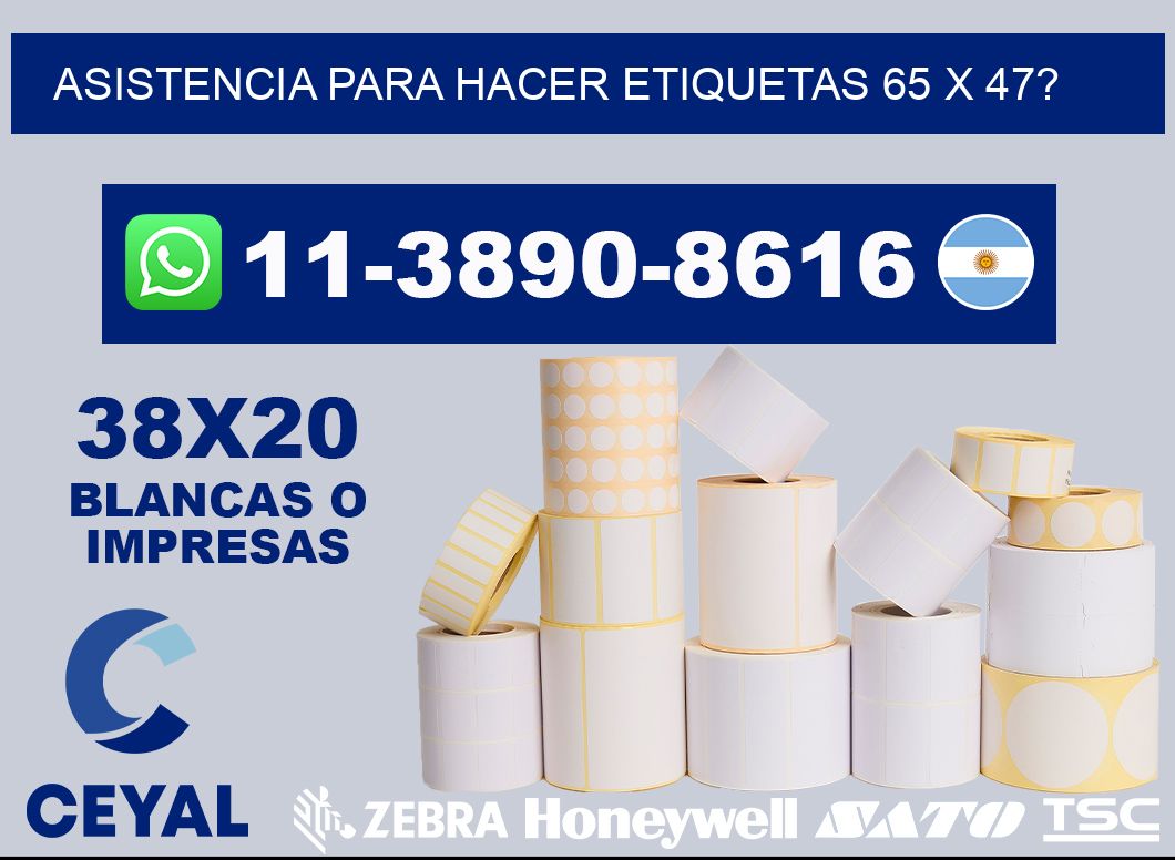asistencia para hacer etiquetas 65 x 47?