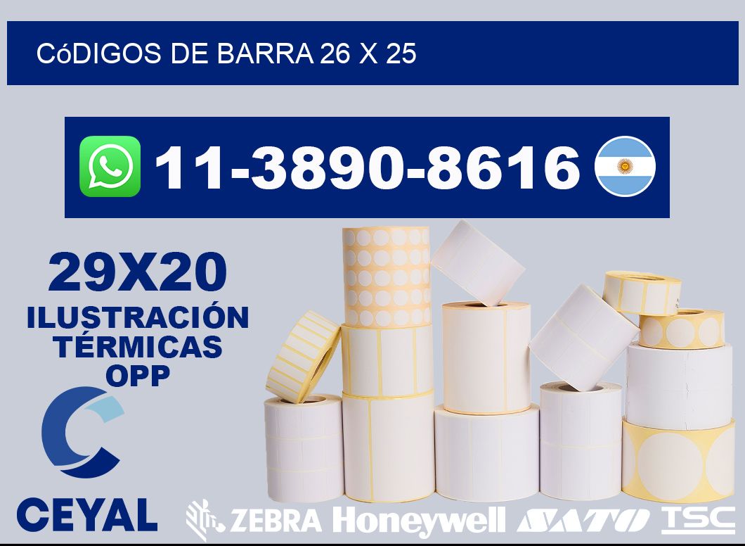 códigos de barra 26 x 25