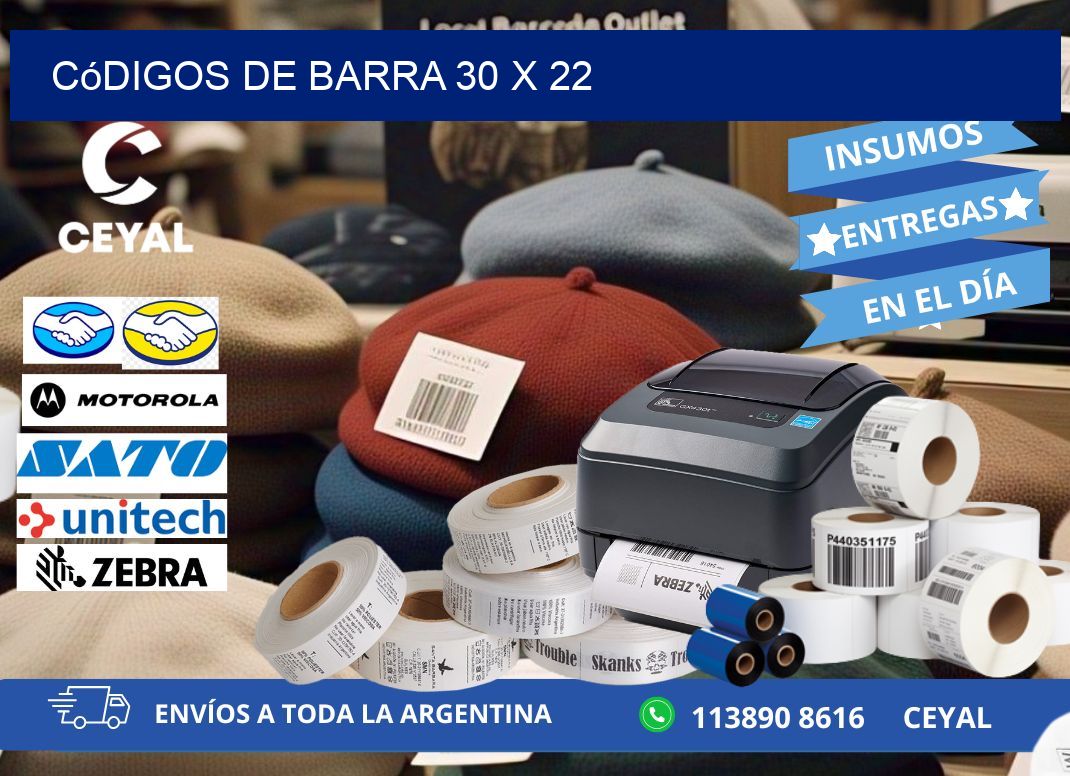 códigos de barra 30 x 22