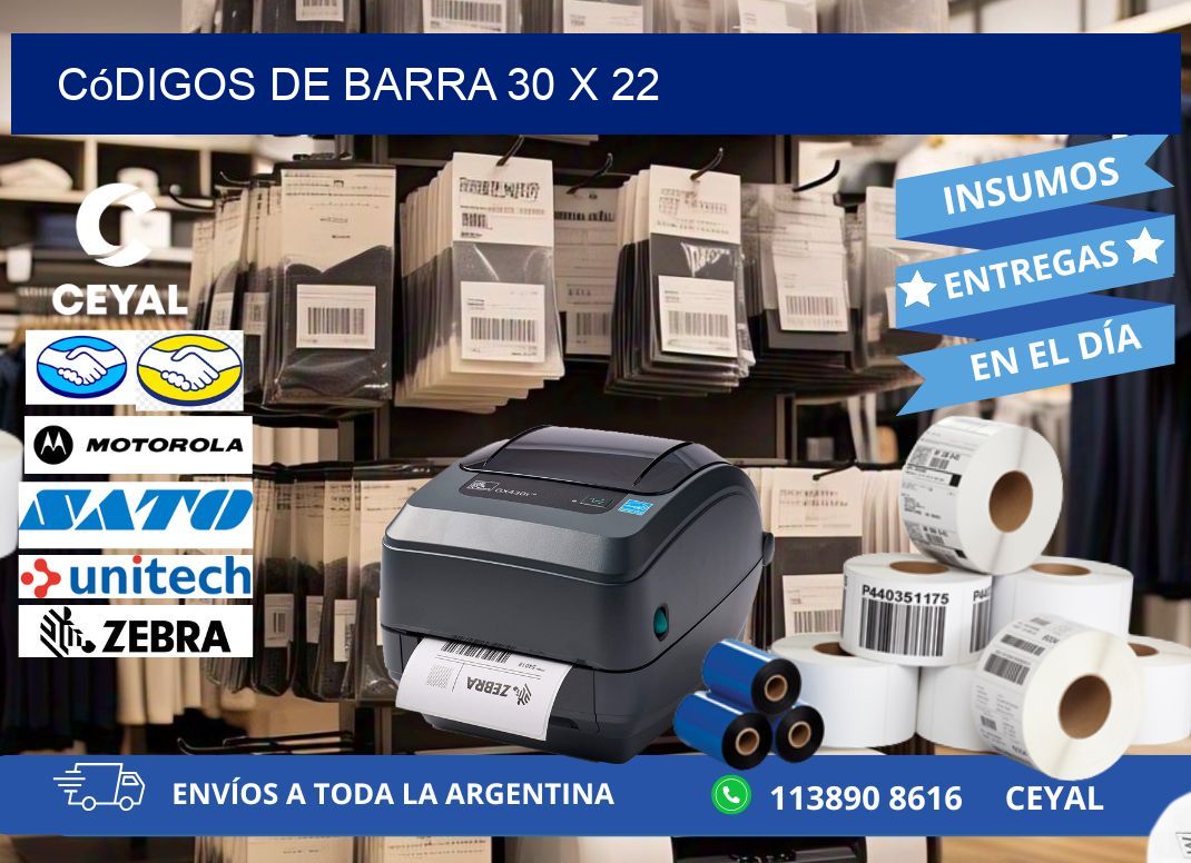 códigos de barra 30 x 22