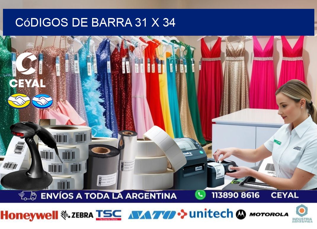 códigos de barra 31 x 34