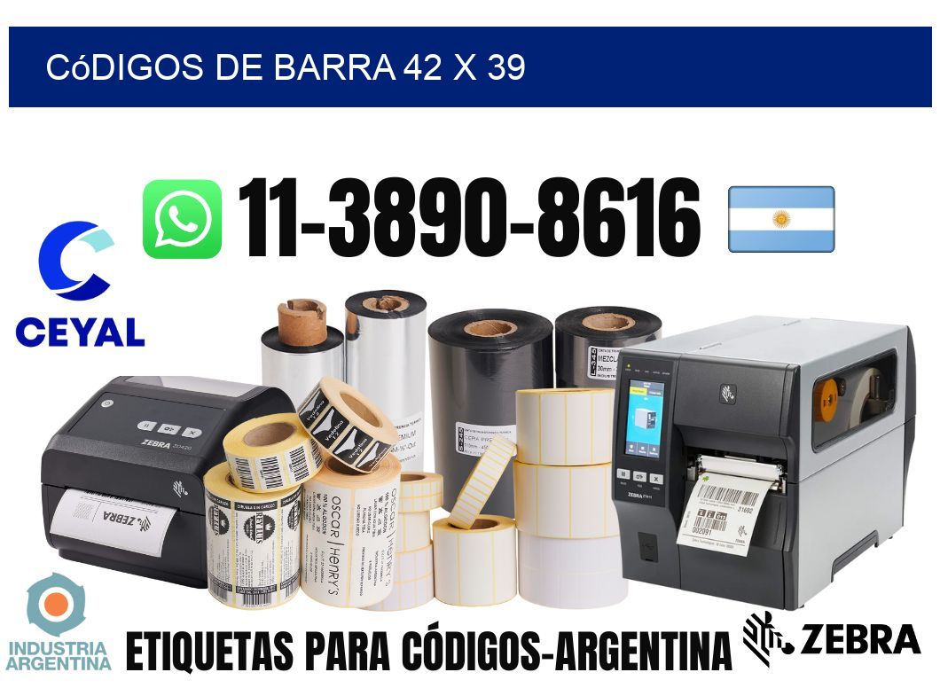 códigos de barra 42 x 39