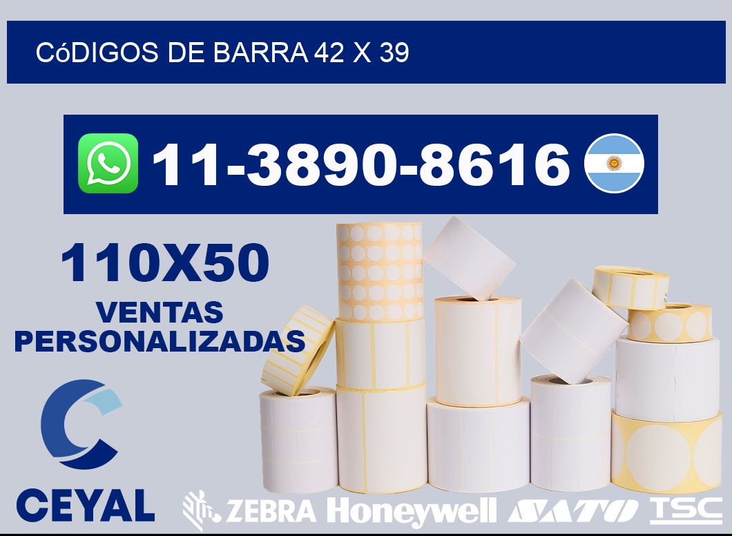 códigos de barra 42 x 39
