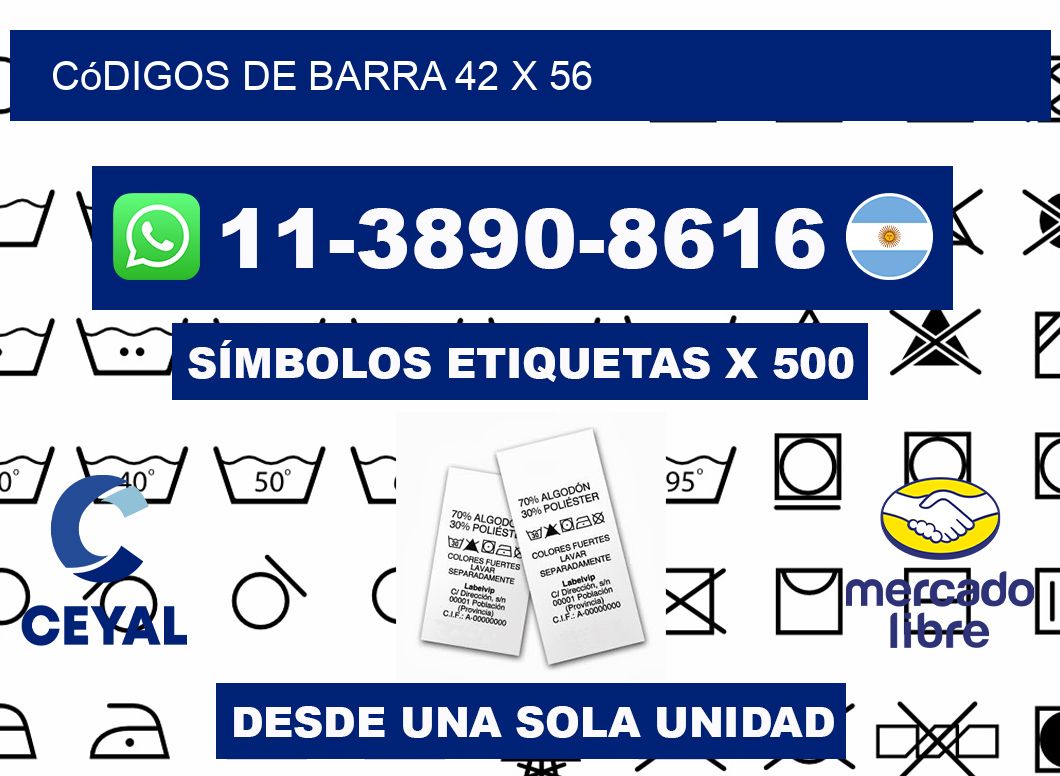 códigos de barra 42 x 56
