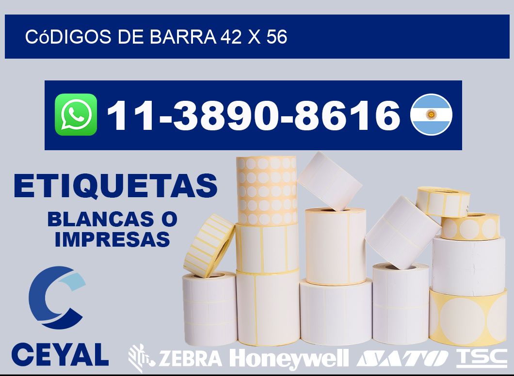códigos de barra 42 x 56