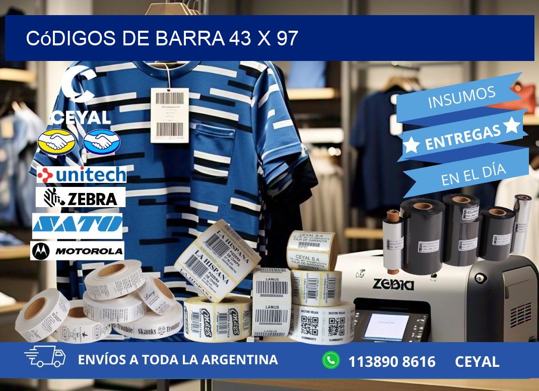 códigos de barra 43 x 97