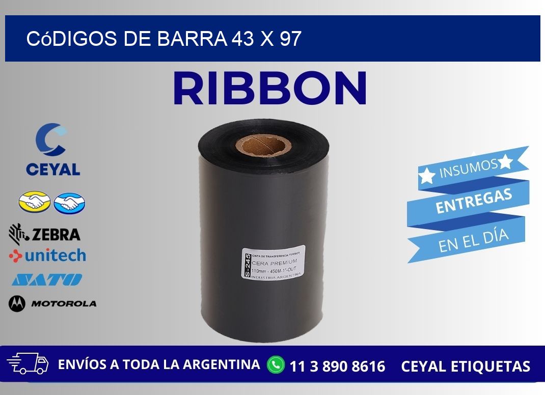 códigos de barra 43 x 97