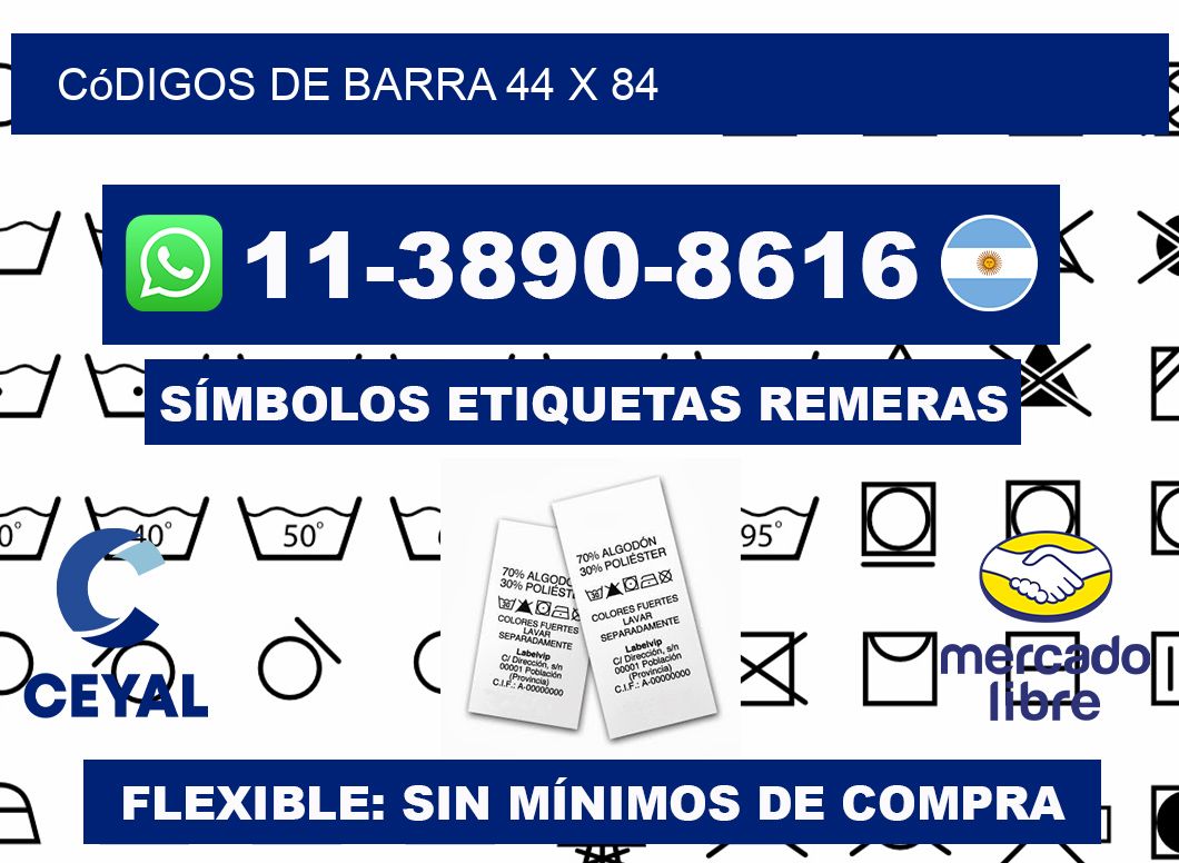 códigos de barra 44 x 84