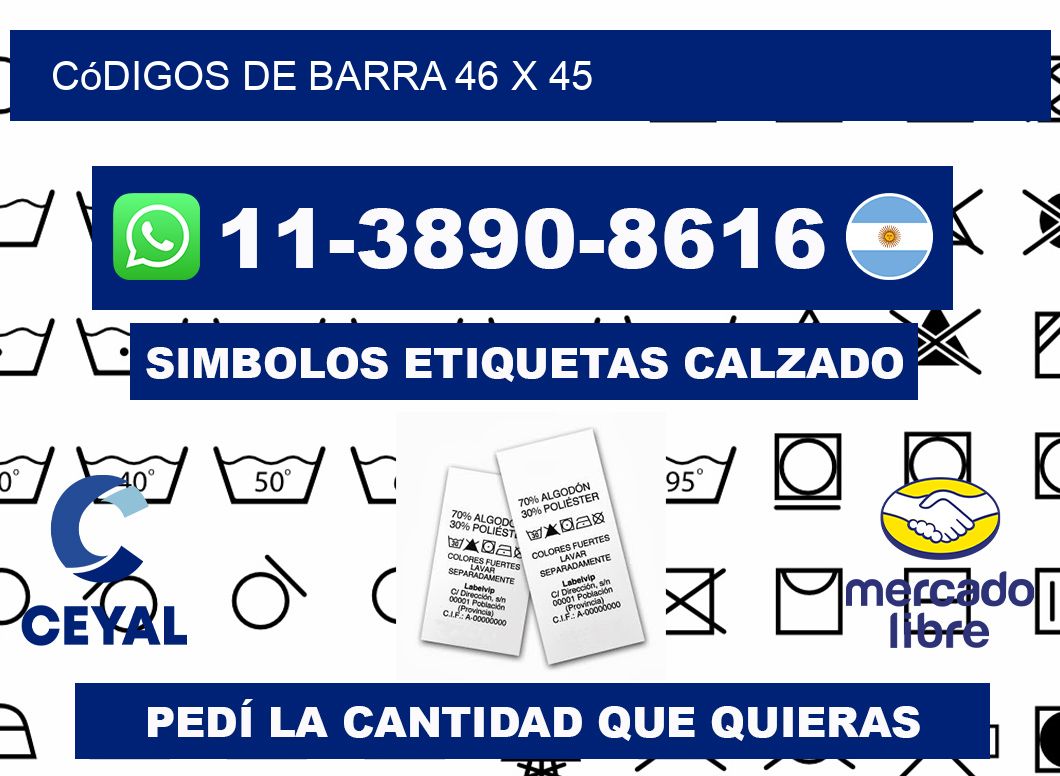 códigos de barra 46 x 45