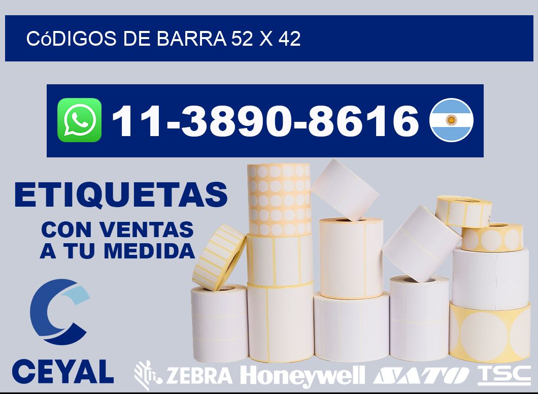 códigos de barra 52 x 42