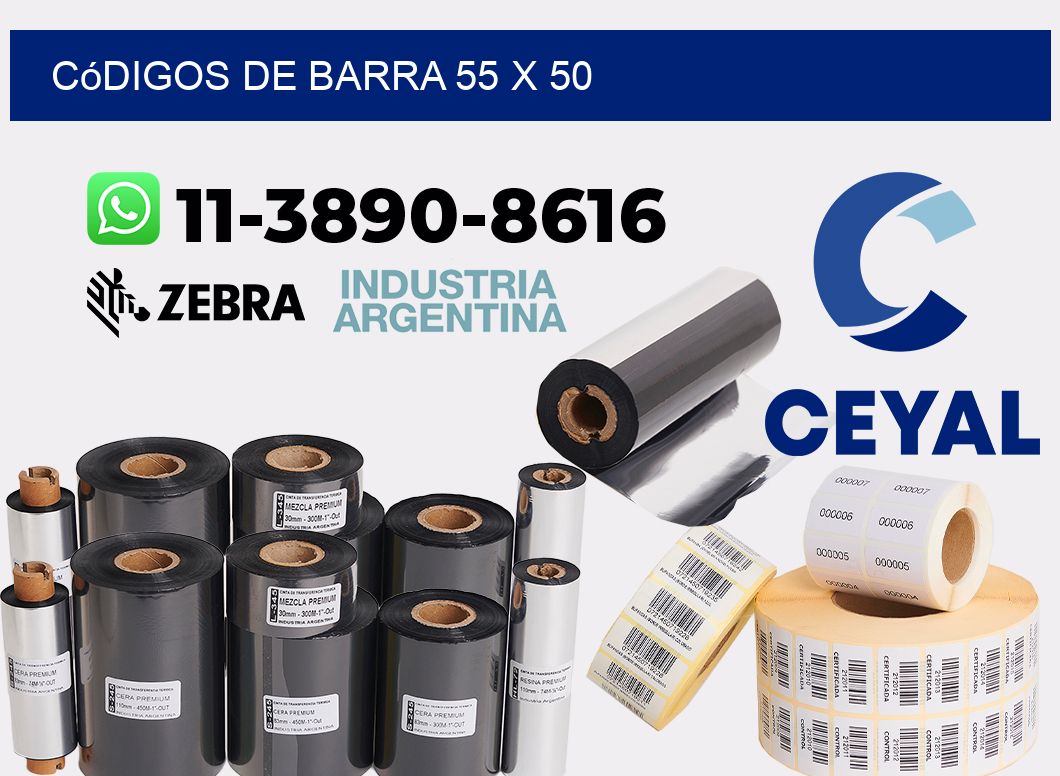 códigos de barra 55 x 50