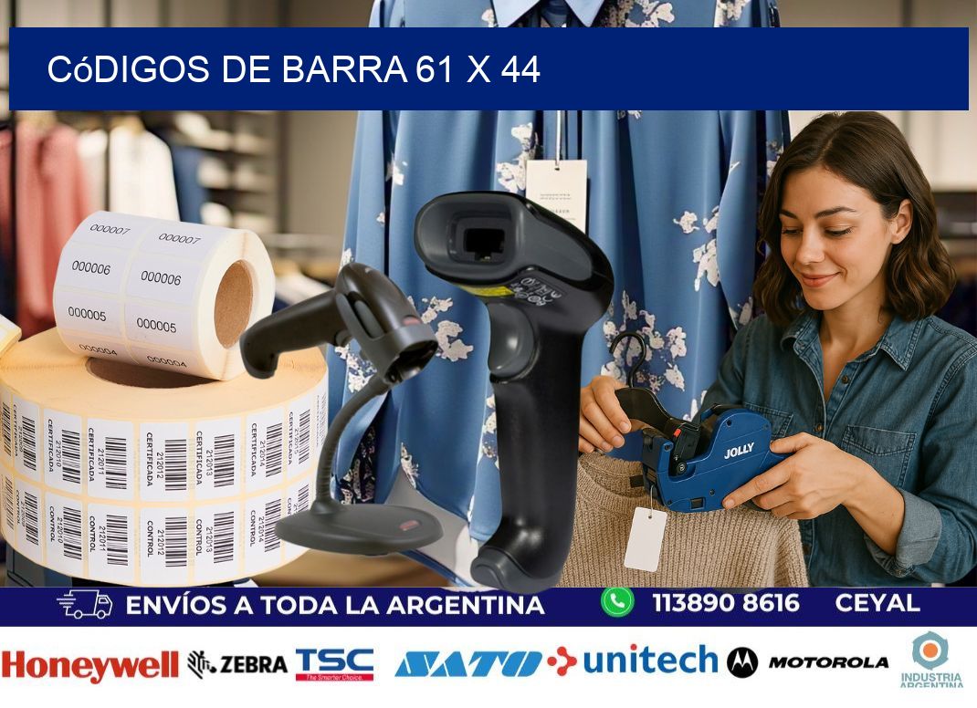 códigos de barra 61 x 44