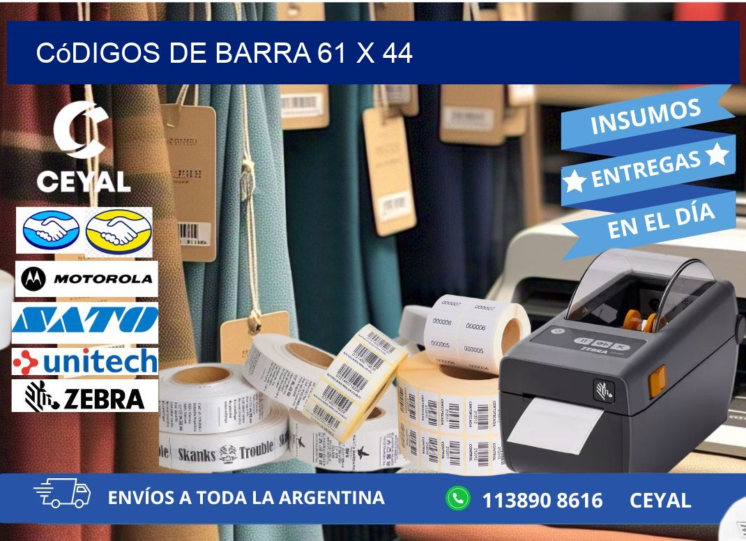 códigos de barra 61 x 44