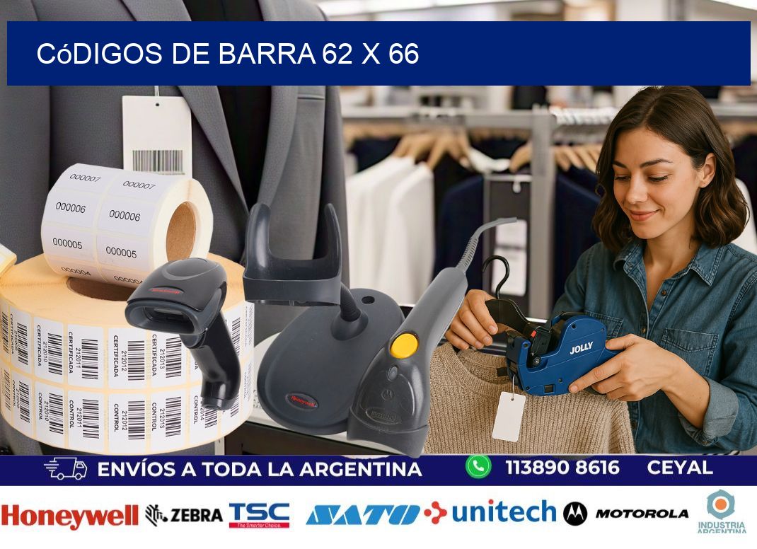 códigos de barra 62 x 66