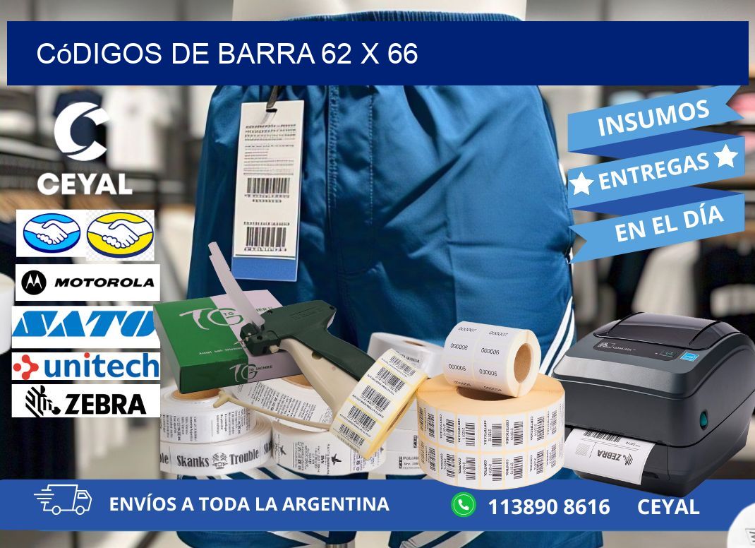 códigos de barra 62 x 66