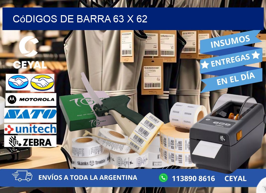 códigos de barra 63 x 62