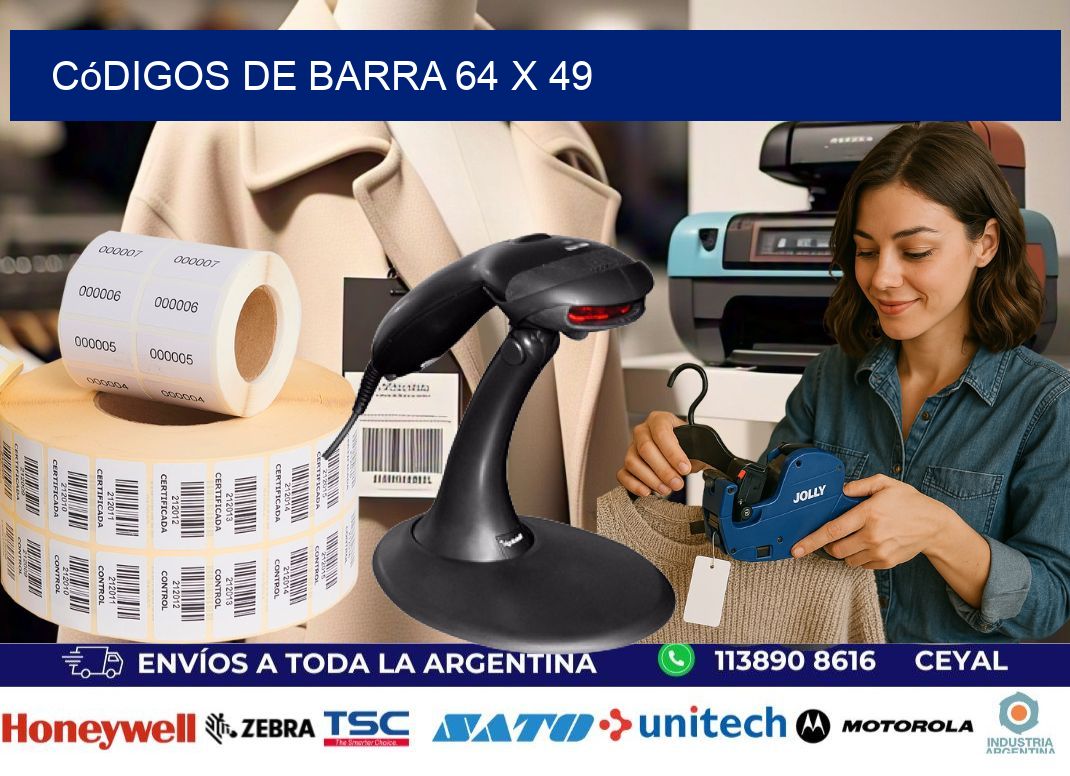 códigos de barra 64 x 49