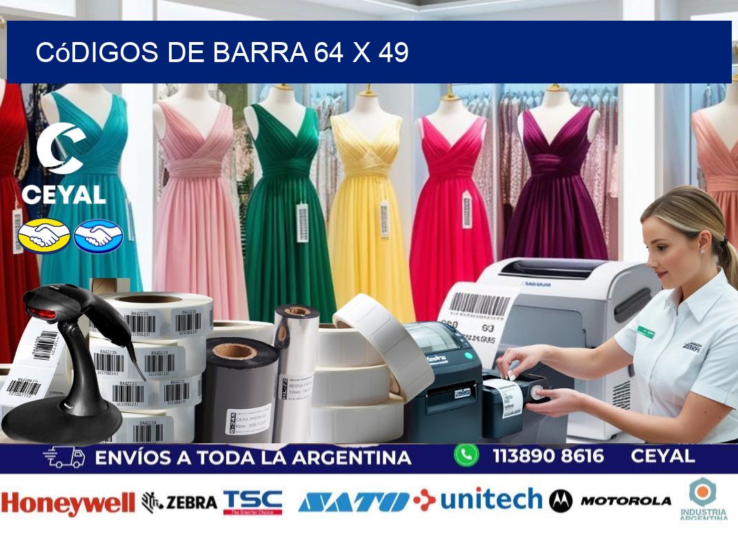 códigos de barra 64 x 49