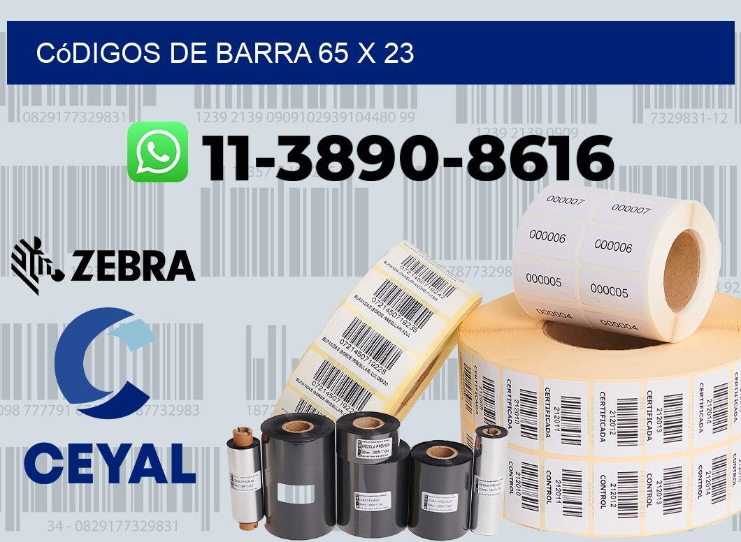 códigos de barra 65 x 23