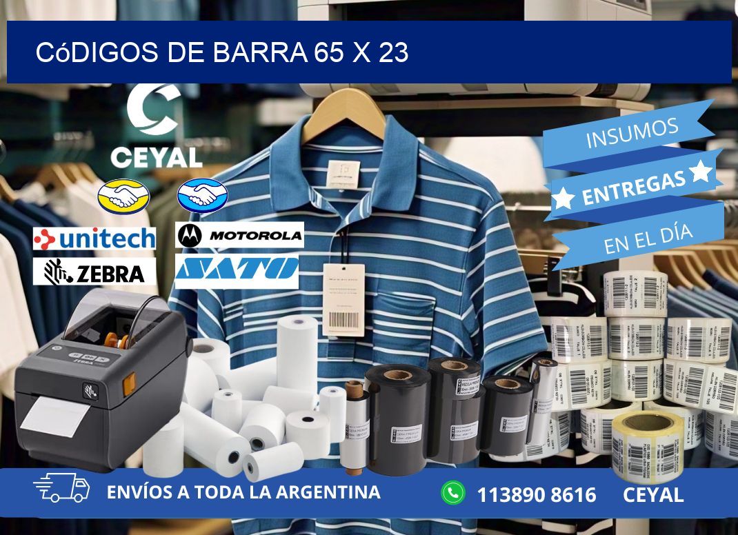 códigos de barra 65 x 23