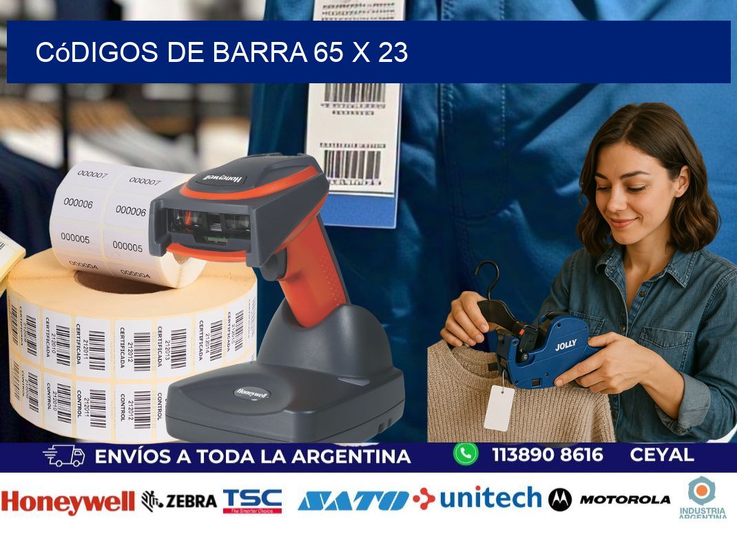 códigos de barra 65 x 23