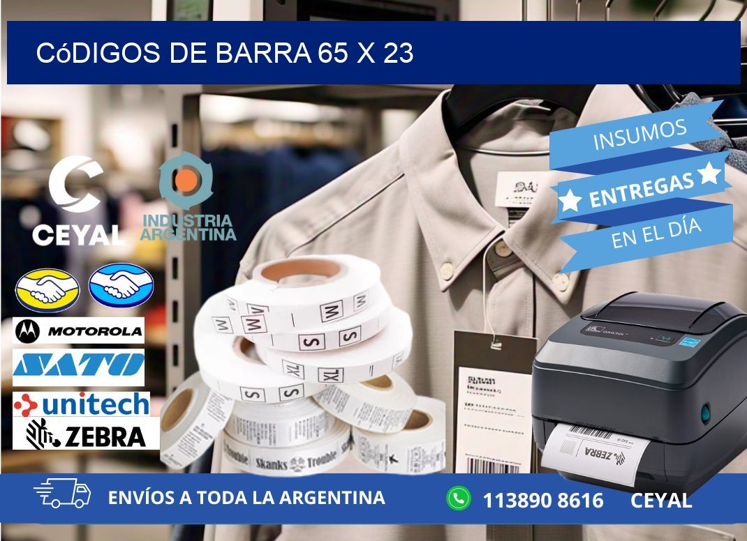 códigos de barra 65 x 23
