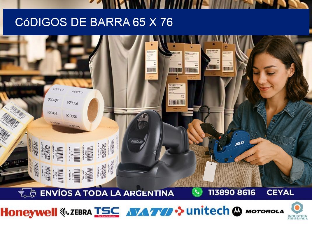 códigos de barra 65 x 76