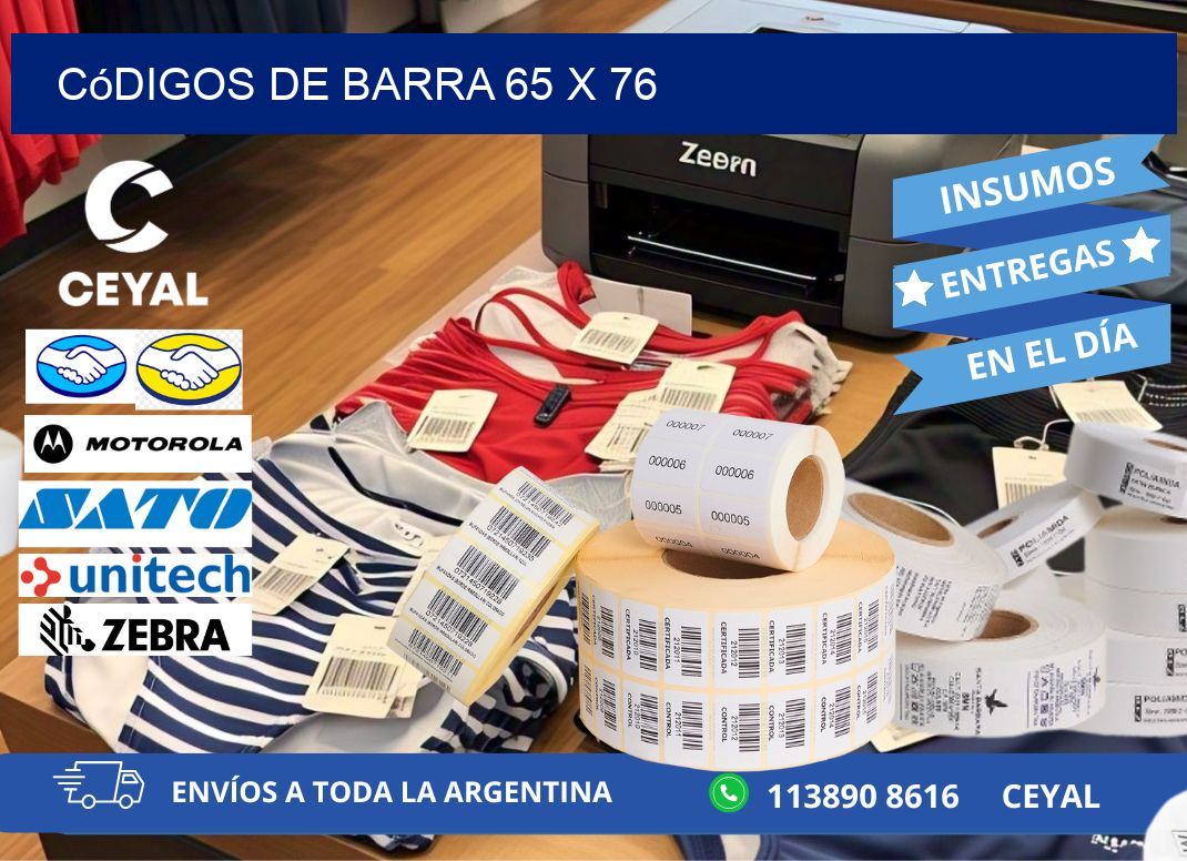 códigos de barra 65 x 76
