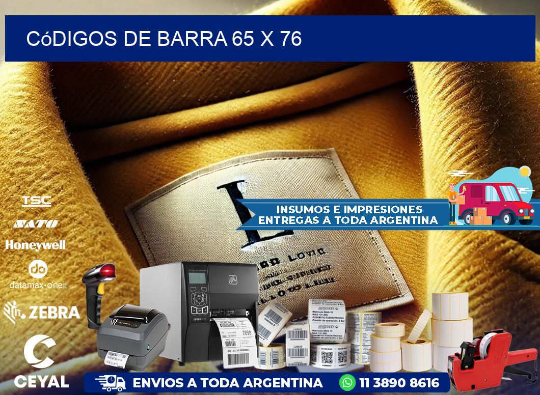 códigos de barra 65 x 76
