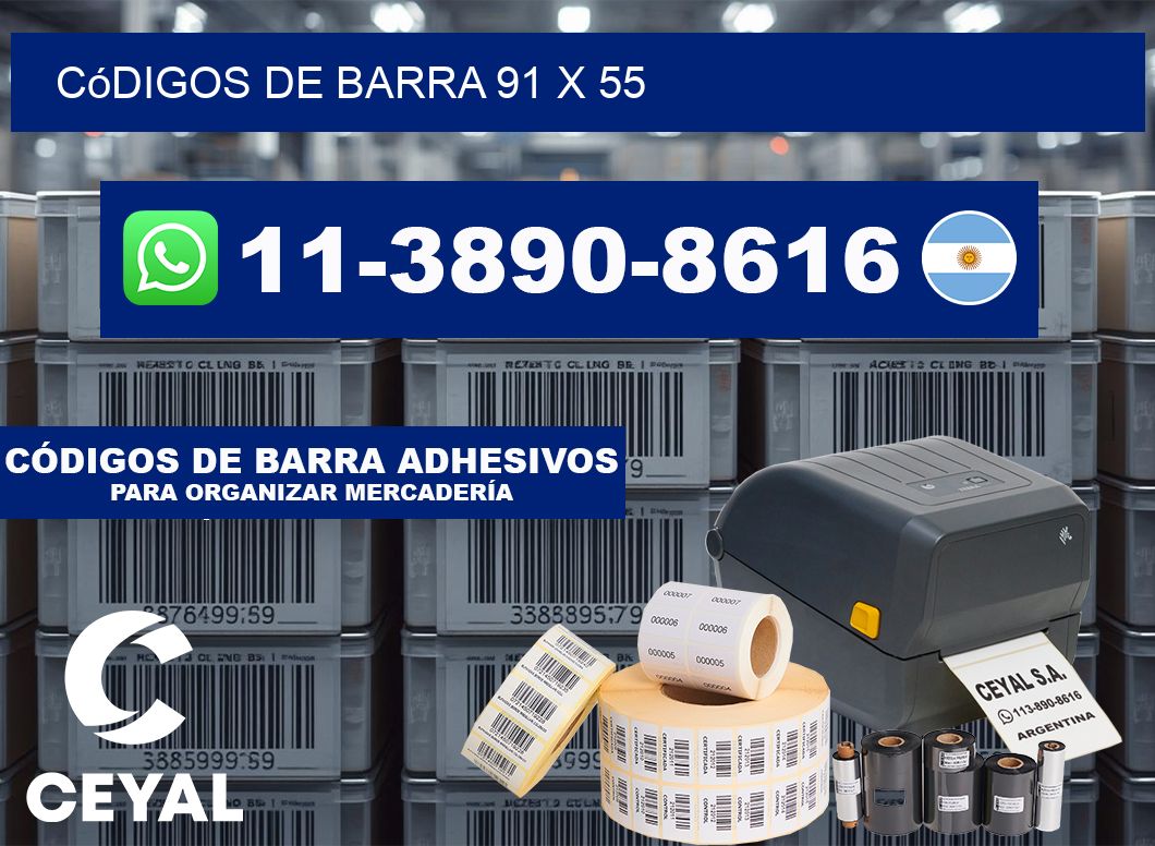 códigos de barra 91 x 55