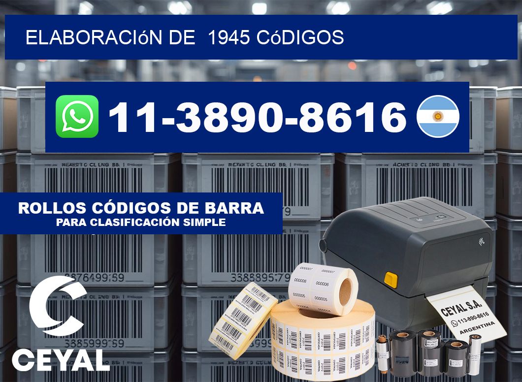 elaboración de 1945 códigos